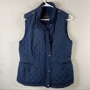 Talbots womens vest size M navy blue quilted